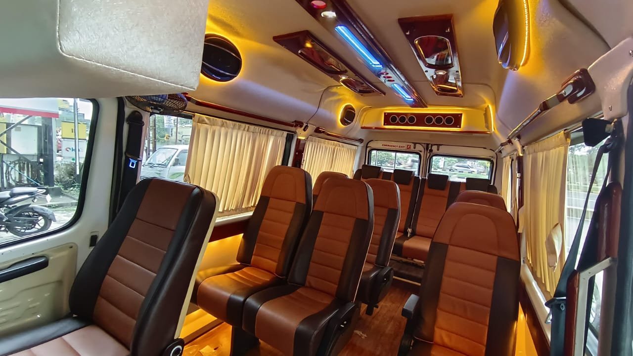 book tempo luxury traveller cochin, tempo traveller service