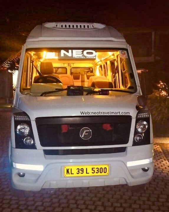 15 seater tempo hire in kerala, mini traveller bus 17 seater, 16 seater maharaja tempo traveller