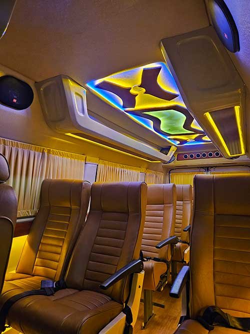 16 seater luxury tempo traveller, 17 seater tempo traveller on rent near me